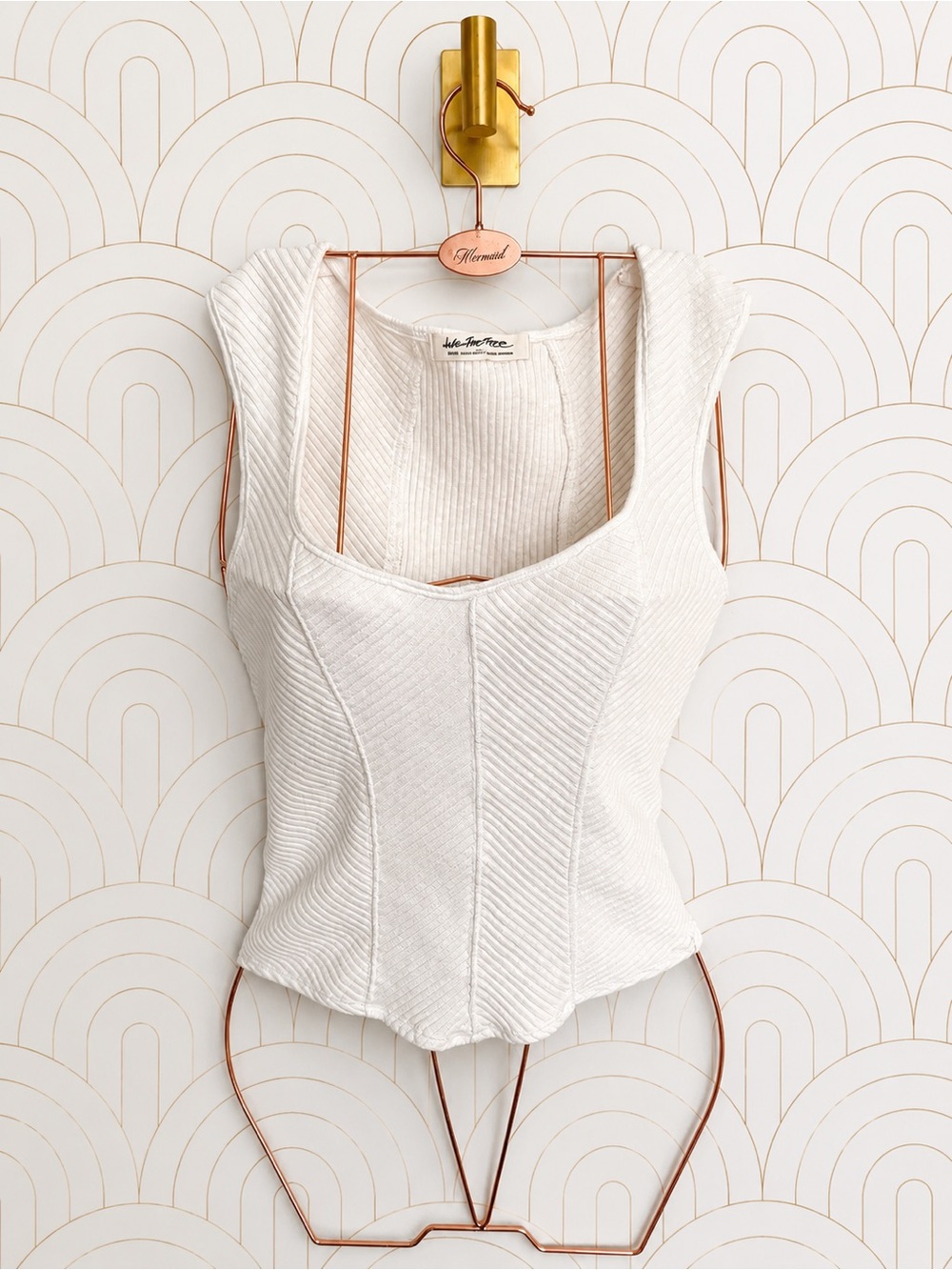 We The Free White Knit Ribbed Structured Tank Top